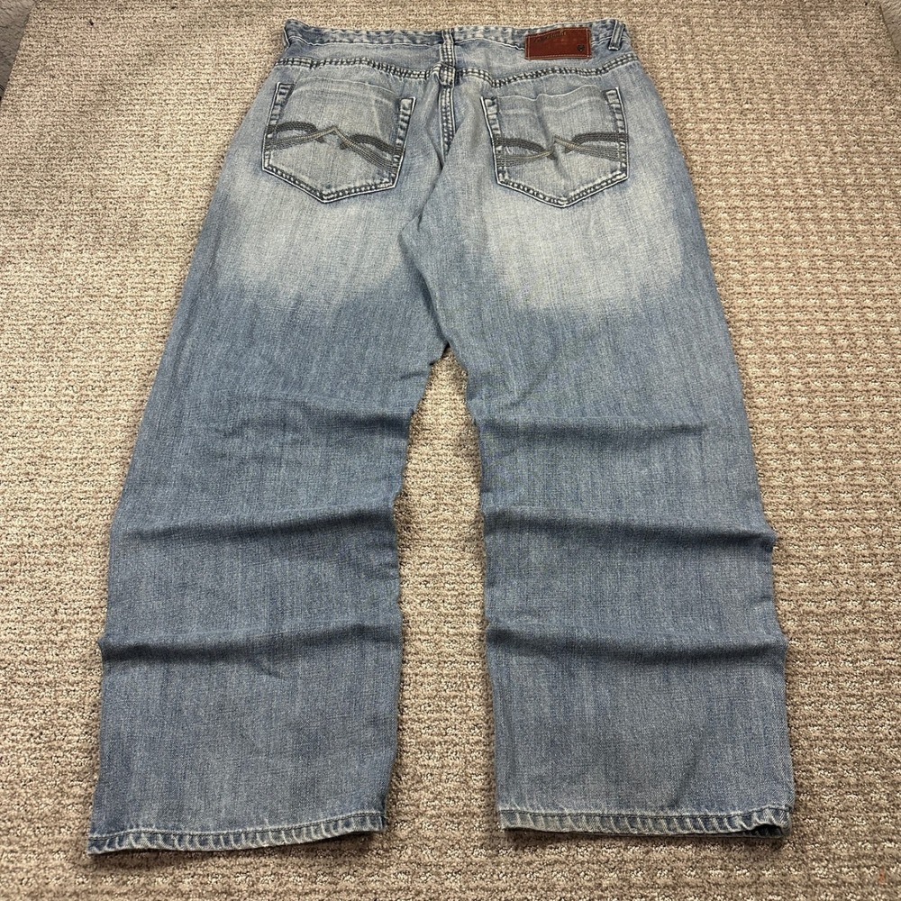 Y2K Ecko Unltd Mens Blue Jeans 38x32 Wide Leg Baggy Light Wash Denim Streetwear